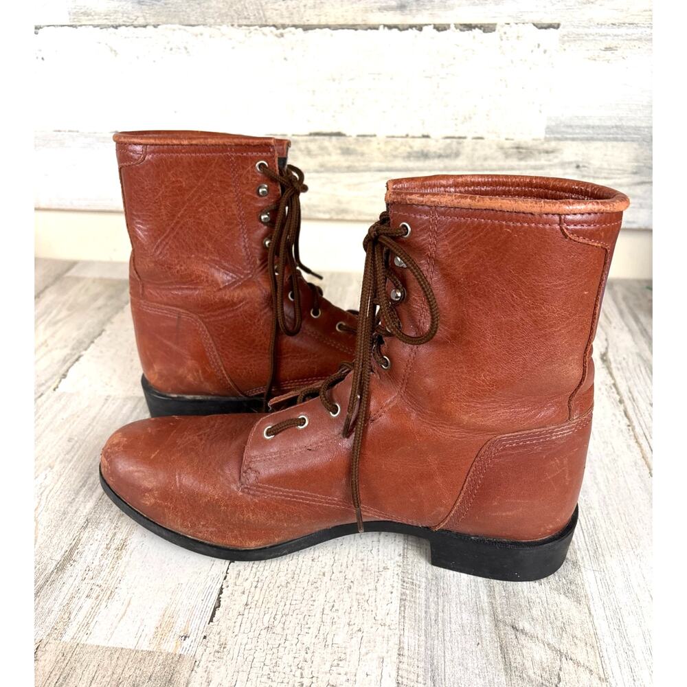 ARIAT womens 10.5 brown Heritage Lacer Boots Leather Brown Vintage Western